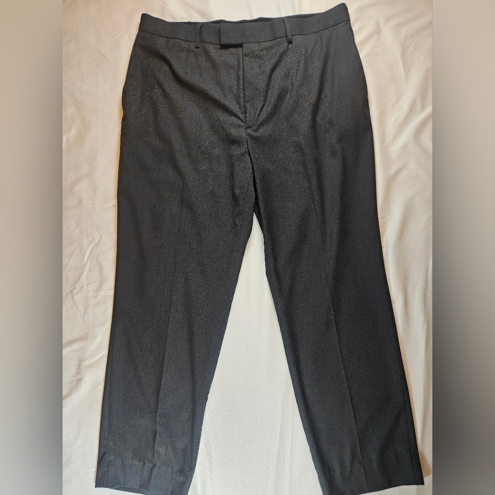 Perry Ellis Portfolio Mens Dark Gray Flat Front Dress Pants Size 38x31